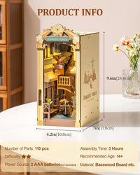Robotime DIY Book Nook – Romantic Venice with Dust Cover | Wooden 3D Miniature Puzzle Bookend Kit with LED Lights