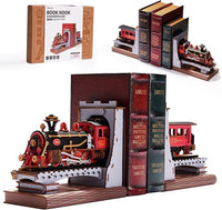 Robotime DIY Book Nook Kit – Century Train Wooden 3D Puzzle Model | Miniature Bookend Bookshelf Decoration & Gift for Adults