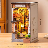 Robotime DIY Book Nook Kit – Sakura Wine Alley with LED Lights | 3D Wooden Miniature Bookend Shelf Insert & Creative Gift